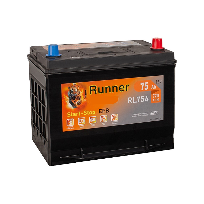 Аккумулятор Runner EFB Asia 6СТ-75 (О.П.) 720А