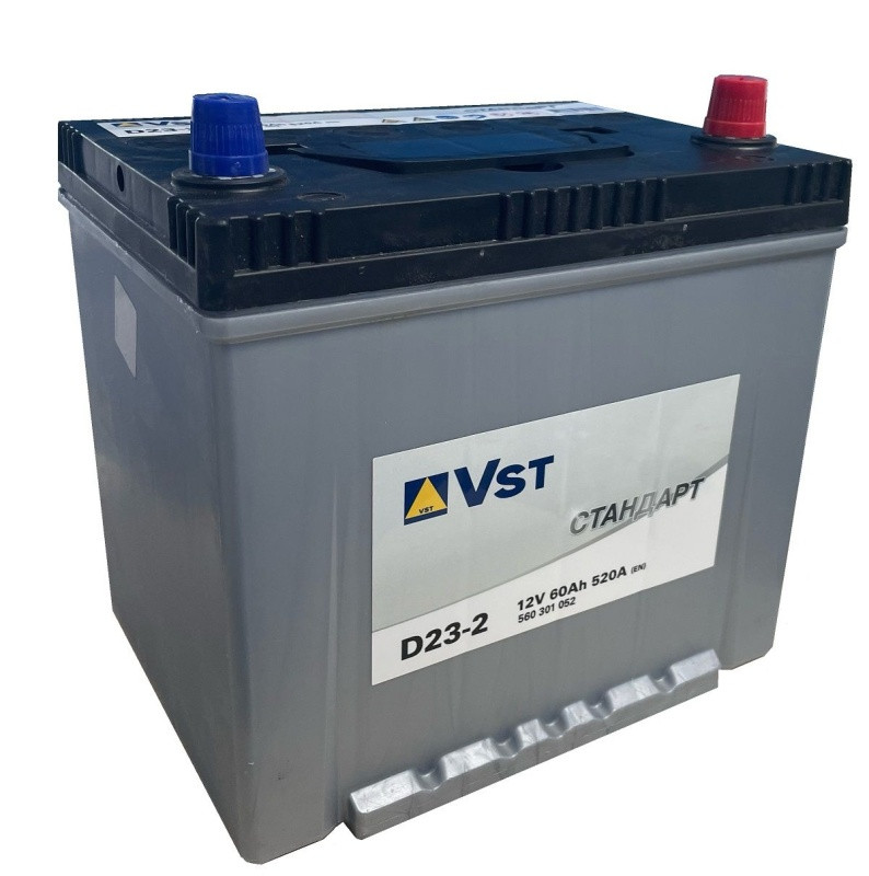 Аккумулятор Vst Стандарт D23-2 6СТ-60 (О.П.) 520А CLARIOS