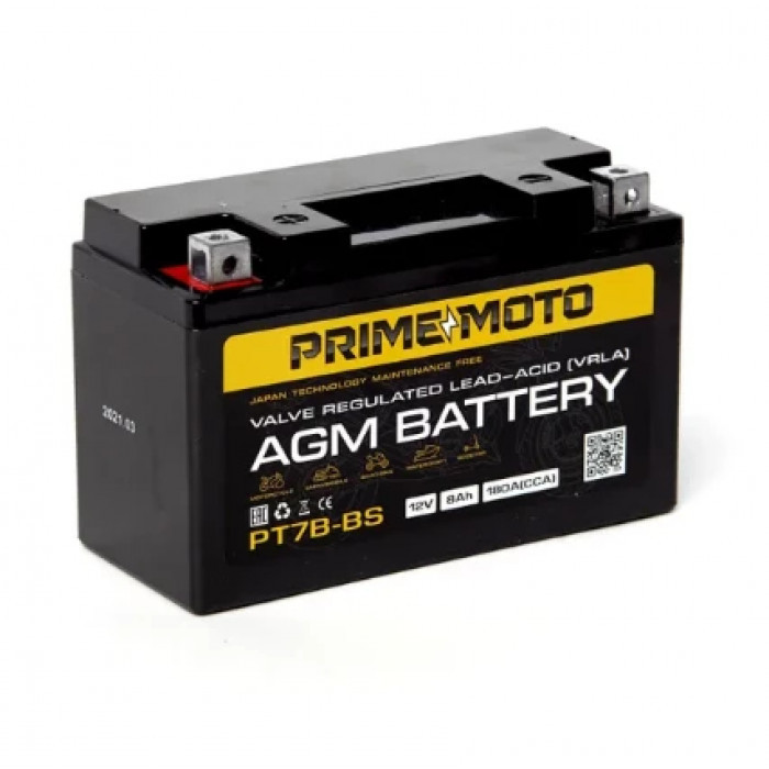Аккумулятор Prime 8Ah 190A (РT7B-BS)