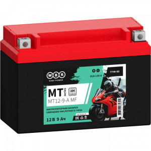 Аккумулятор WBR MT12-9-A MF 9Ач 120A  (YT9B-BS) WBR Batterien GmbH