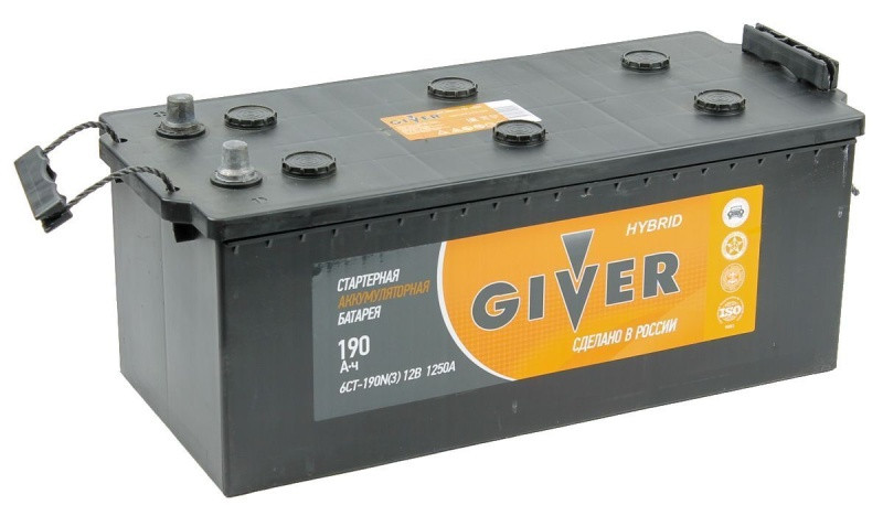 Аккумулятор Giver Hybrid 6СТ-190 (П.П.) 1250А ООО РАЗ «Тангстоун»