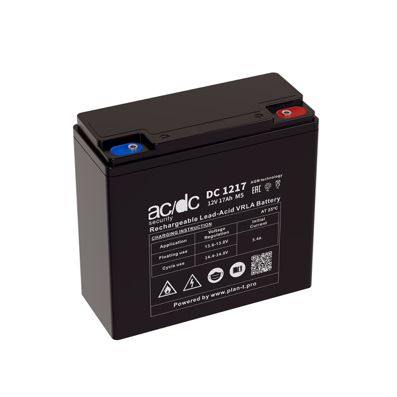 Аккумулятор Ac/Dc security DC1217 (12V 17Ah) (Terminal-M5) Fujian Minhua Power Source Co., Ltd