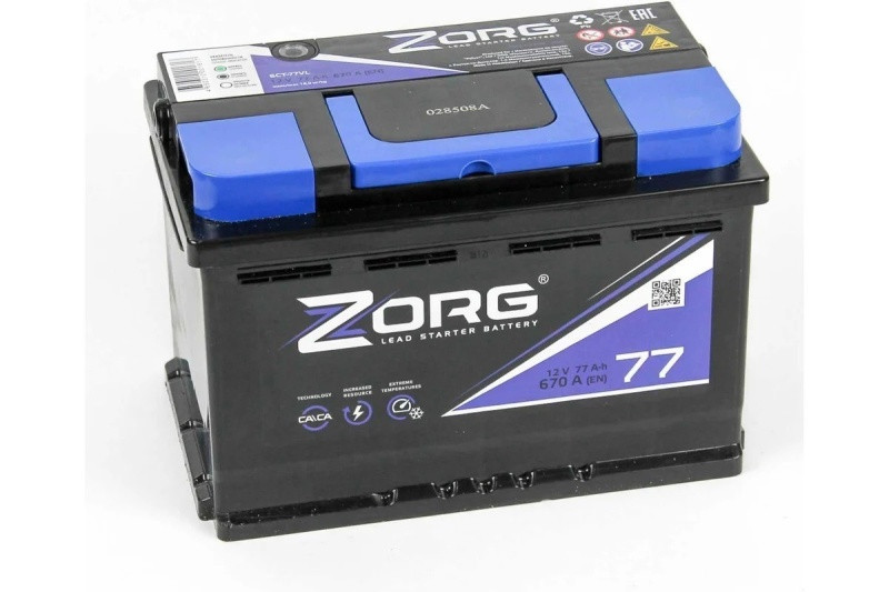 Аккумулятор Zorg 6СТ-77 (О.П.) 670А