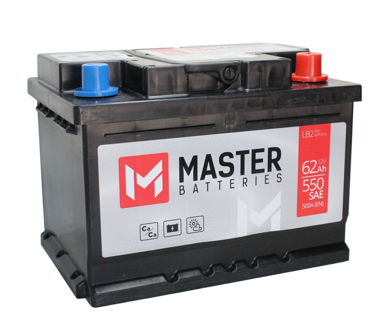 Аккумулятор Master Batteries 6СТ-62 (О.П.) 550А Низкий