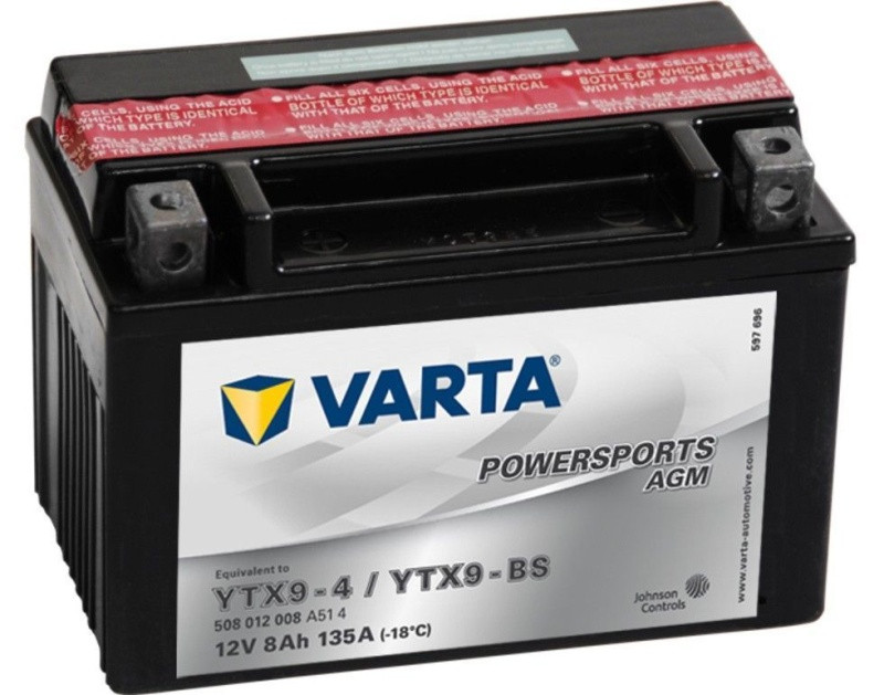 Аккумулятор Varta Powersports AGM 8Ач 135А (YTX9-BS, YTX9-4) Jonson Controls