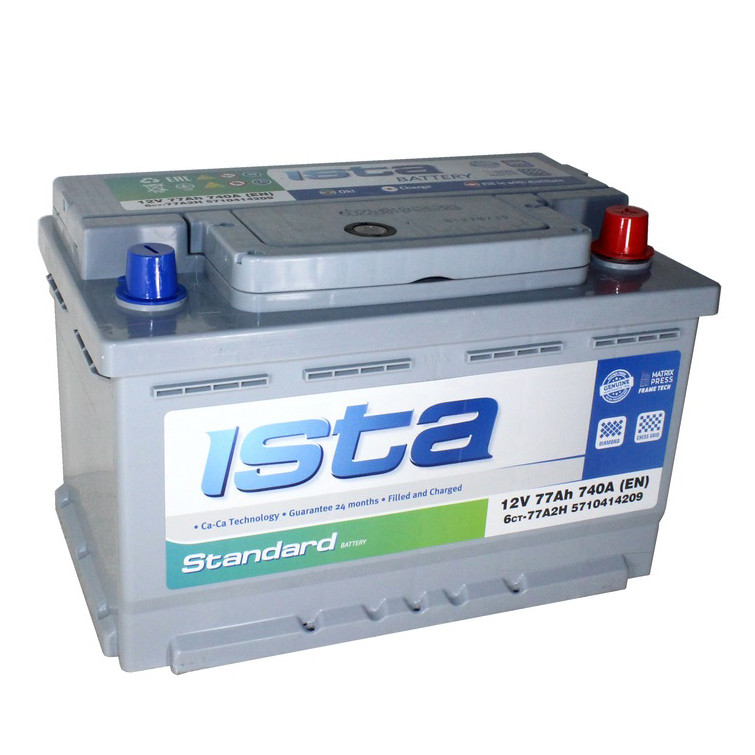 Аккумулятор Ista Standart 6СТ-77 (О.П.) 740А Низкий