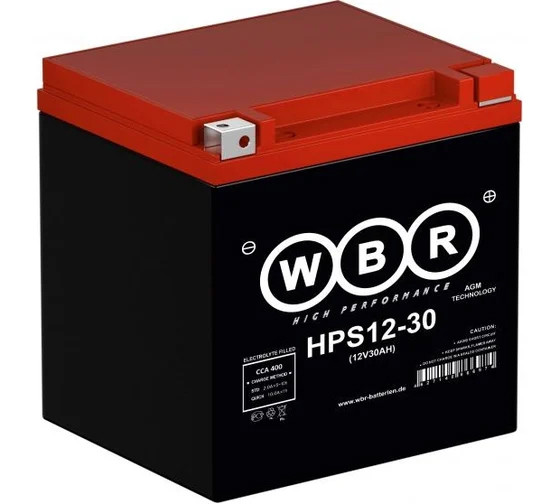 Аккумулятор WBR HPS12-30 30Ач 400A  (YTX30L-B, YTX30HL-BS, YTX30L) WBR Batterien GmbH