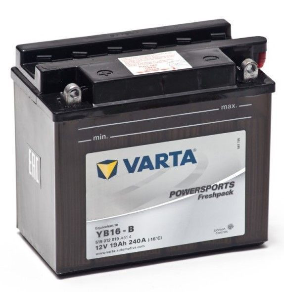 Аккумулятор Varta Powersports Freshpack 19Ач 240А (YB16-B, CB16-B) Jonson Controls