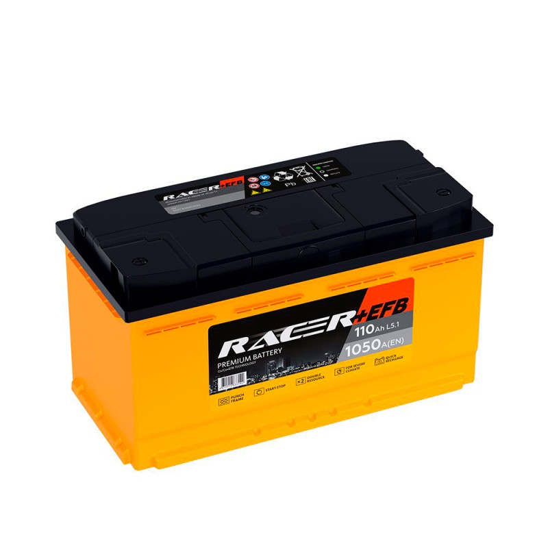 Аккумулятор Racer + EFB 6СТ-110 (П.П.) 1050А (Кайнар)