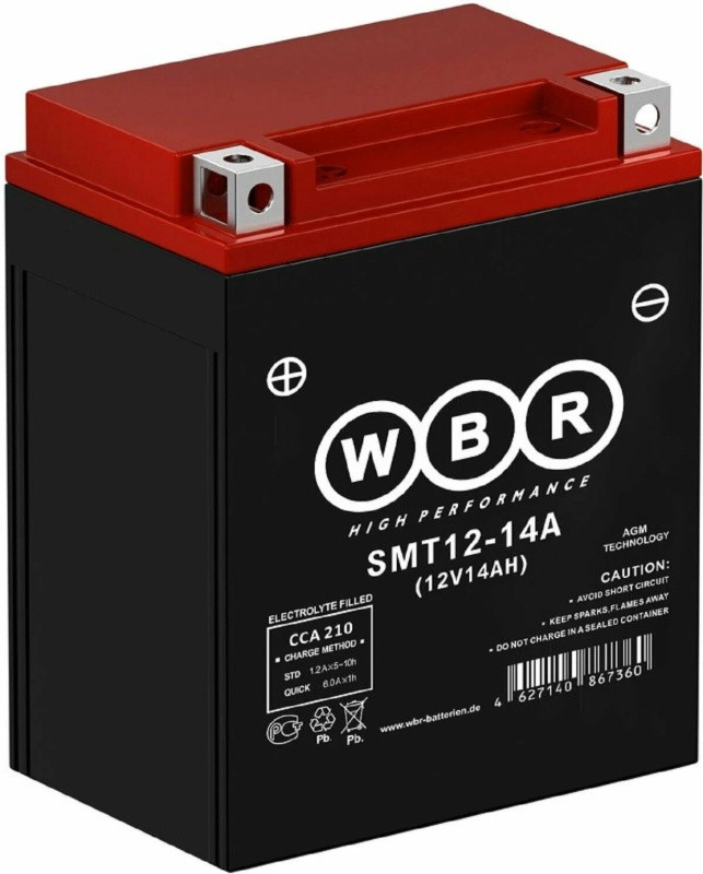 Аккумулятор WBR SMT12-14-A 14Ач 210A  (YB14-A2, YTX14AH-BS,  YB12A-А) WBR Batterien GmbH