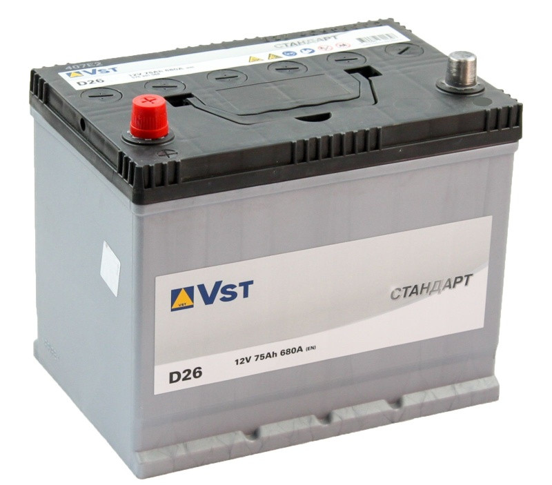 Аккумулятор Vst Стандарт D26R-3 6СТ-75 (П.П.) 680А CLARIOS