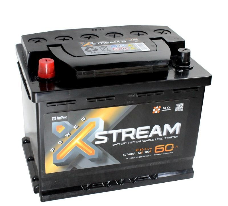 Аккумулятор X-Stream 6СТ-60 (П.П.) 500А ООО «АкТех»