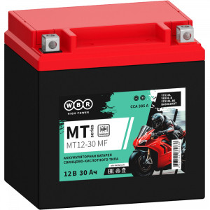 Аккумулятор WBR MT12-30 MF 30Ач 385A  (YTX30L) WBR Batterien GmbH