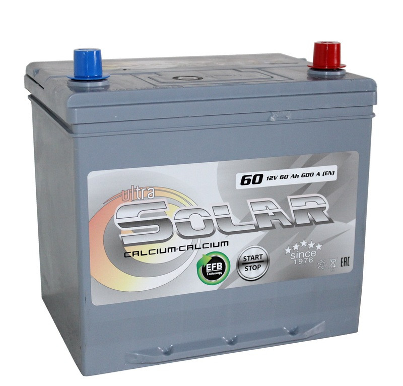 Аккумулятор Ultra Solar Grey EFB Asia 6СТ-60 (О.П.) 600А