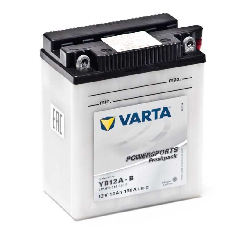 Аккумулятор Varta Powersports Freshpack 12Ач 160А (YB12A-B, CB12A-B) Jonson Controls