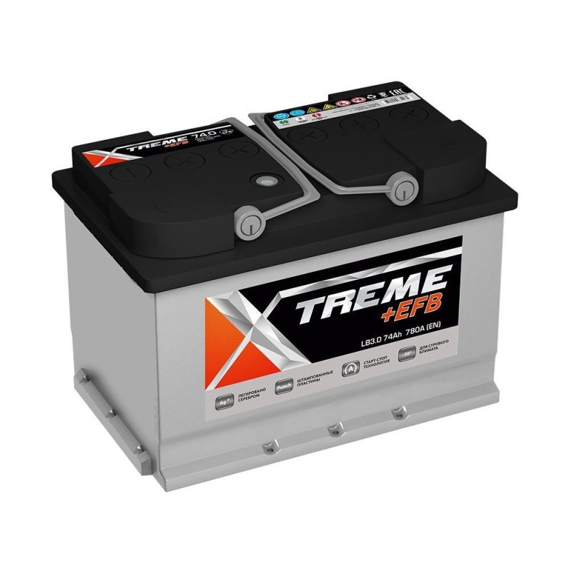 Аккумулятор Xtreme +EFB DIN 6СТ-74 (О.П.) 780А Низкий