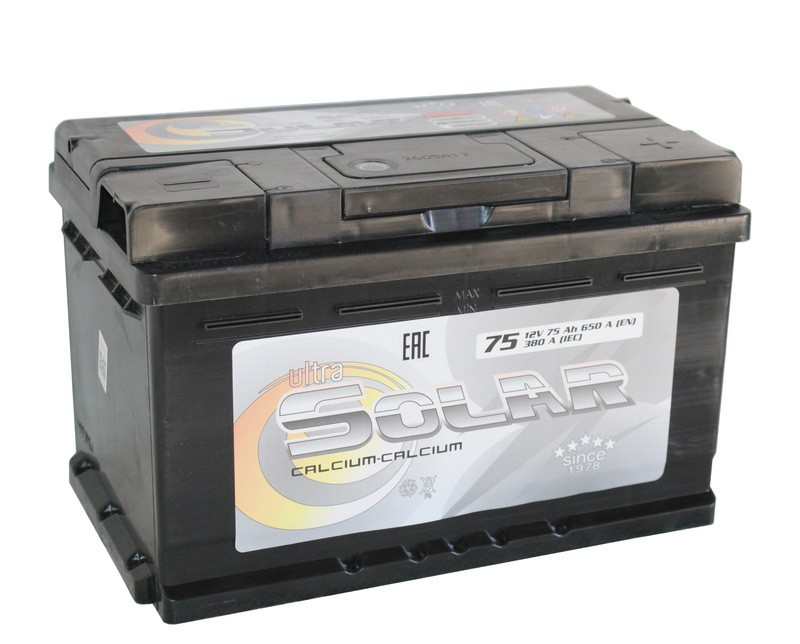 Аккумулятор Ultra Solar Black 6СТ-75 (О.П.) 650А Низкий