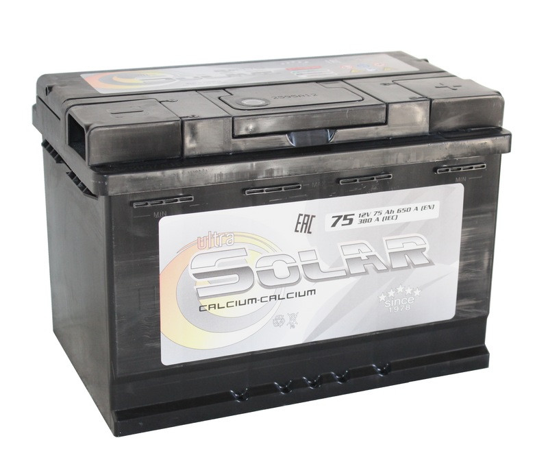 Аккумулятор Ultra Solar Black 6СТ-75 (О.П.) 650А