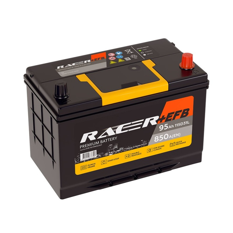 Аккумулятор Racer +EFB 6СТ-95 (П.П.) 850А 115D31R