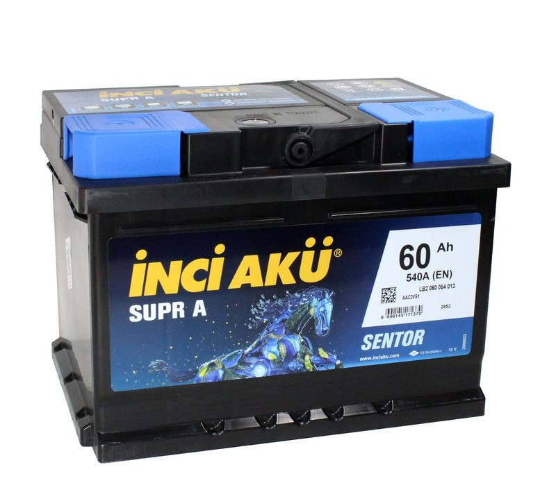 Аккумулятор Inci Aku SuprA 6СТ-60 (О.П.) 540А SMF Низкий