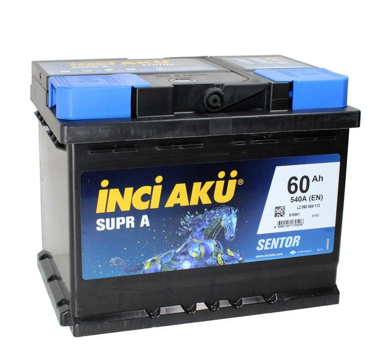 Аккумулятор Inci Aku SuprA 6СТ-60 (П.П.) 540А SMF