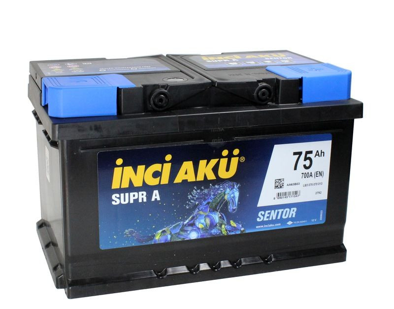 Аккумулятор Inci Aku SuprA 6СТ-75 (О.П.) 700А SMF Низкий