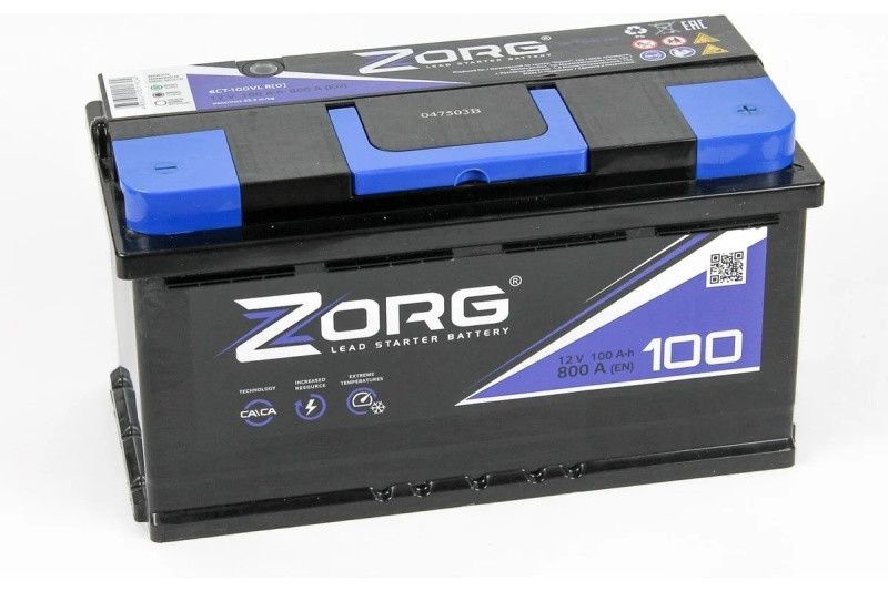 Аккумулятор Zorg 6СТ-100 (О.П.) 800А