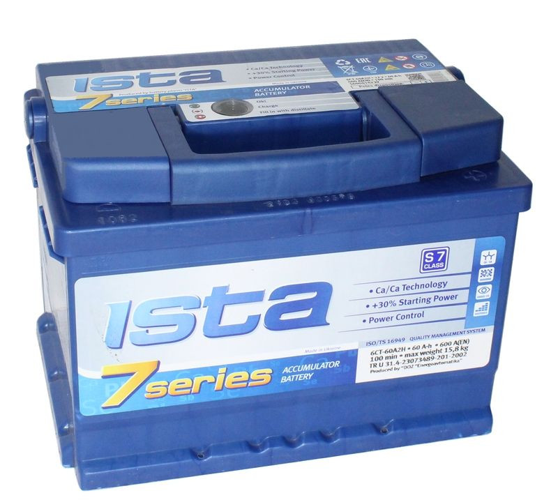 Аккумулятор Ista 7 Series 6СТ-60 (О.П.) 600А Низкий
