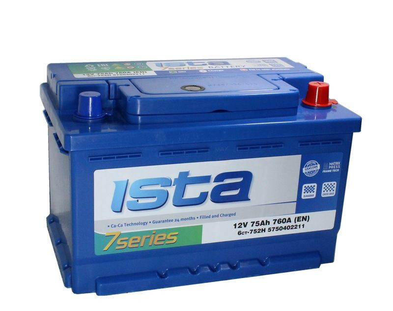 Аккумулятор Ista 7 Series 6СТ-75 (О.П.) 760А Низкий