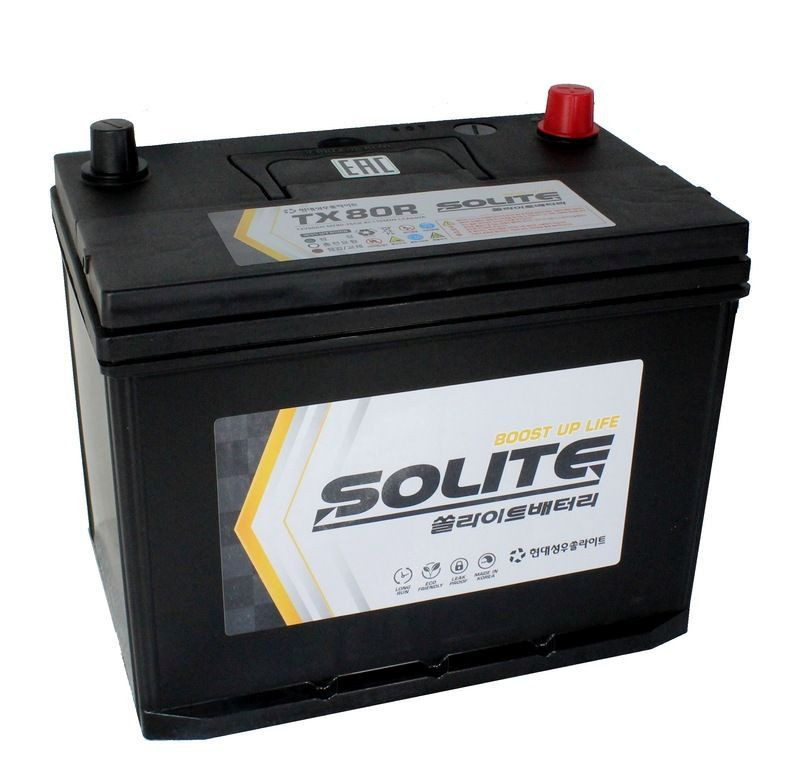 Аккумулятор Solite JIS 6СТ-80 (П.П.) 640А (с буртом) TX80R