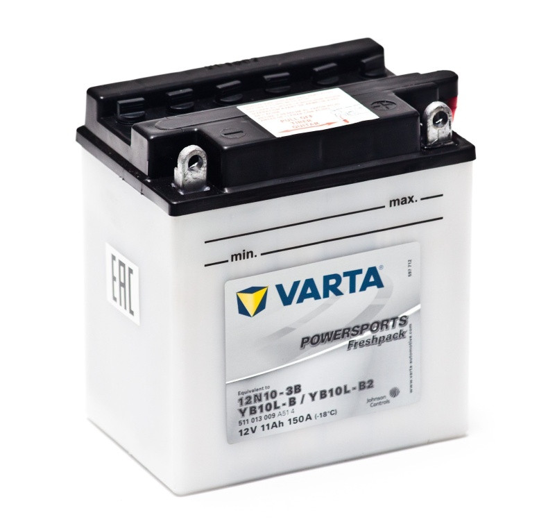 Аккумулятор Varta Powersports Freshpack 11Ач 150А (YB10L-B, 12N10-3B, YB10L-B2) Jonson Controls