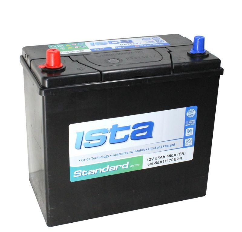 Аккумулятор Ista Standart JIS 6СТ-55 (П.П.) 480А 70B24R