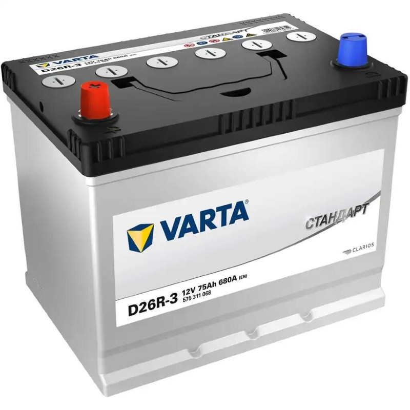 Аккумулятор Varta Стандарт D26R-3 6СТ-75 (П.П.) 680А CLARIOS